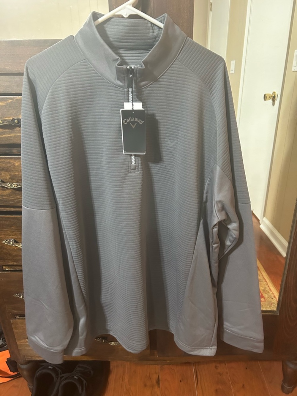 Callaway Black Textured Quarter-Zip Pullover
